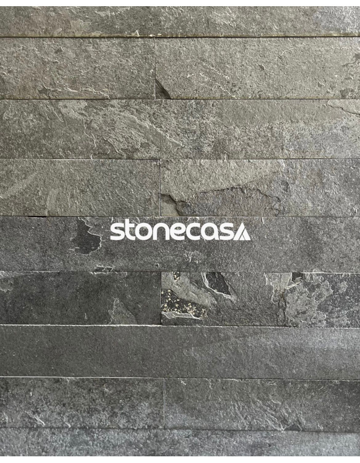 Mosaico Filetes de Ardosia Preta Linear